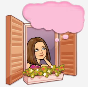 Bitmoji of Instructor looking out a window with a thought bubble